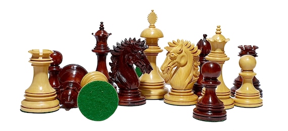 Alexandria Luxury Staunton Chess Pieces Only Set - Triple Weighted