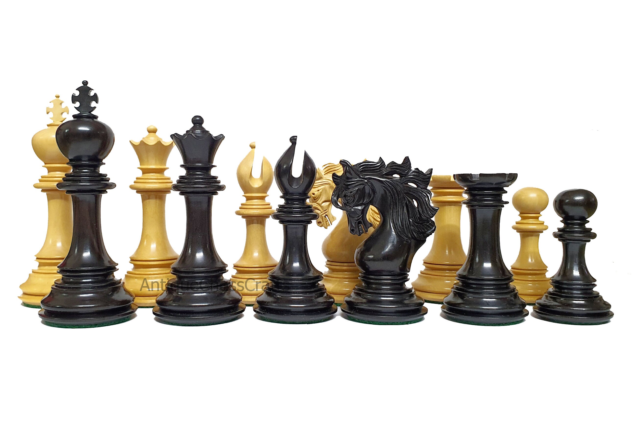 ホイットニーチェス ベネヴェントシリーズ高級チェス駒 - 4.4インチキングエボニーウッド