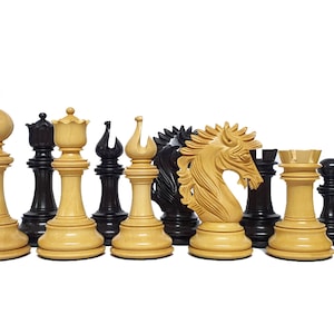 The Camelot Series Artisan Chess Pieces - Triple Weighted Ebony- 4.4&quot; King