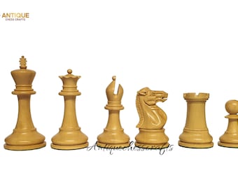 Die Schachfiguren der Staunton-Serie (Jaques Pattern) in Ebenholz & Box Wood - 3,4 "King.