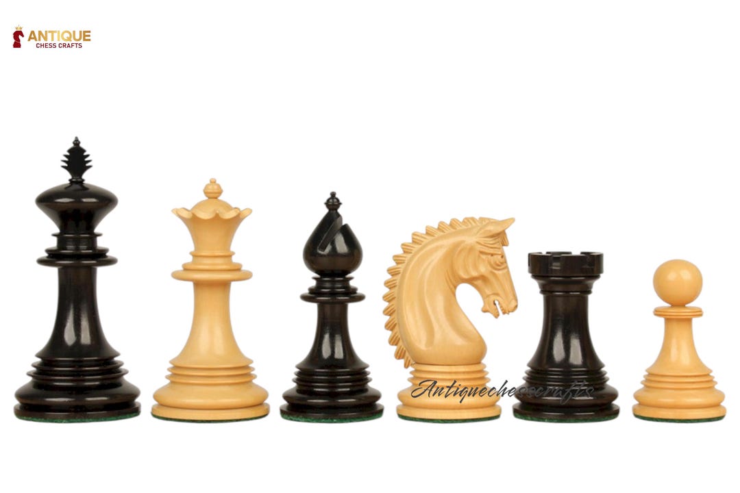 Set di scacchi di lusso Patton Staunton leggermente imperfetto da 4,2 Set di scacchi di lusso Patton Staunton leggermente imperfetto da 4,2