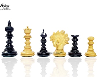 4,3 ″ Luxus Savano Serie Staunton Schachfiguren Nur Set - Ebenholz / Buchsbaum Dreifach Gewichtet
