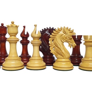 The Camelot Series Artisan Chess Pieces - Triple Weighted Bud Rosewood- 4.4&quot; King