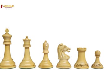 Reproduction Drueke Players Choice Chess Pieces - 3.75&quot; King - Ebonized & Boxwood