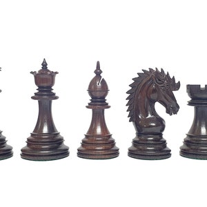 Cyrus Luxury Staunton Chess Pieces Only Set- Triple Weighted  Rose Wood & Boxwood - 4.4&quot; King