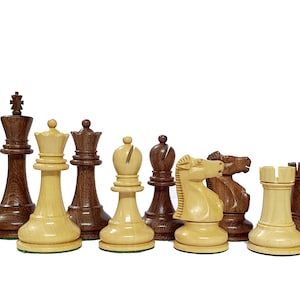 1972 Fischer Spassky Championship Series Chess Pieces Set – Boxwood & Golden Rosewood
