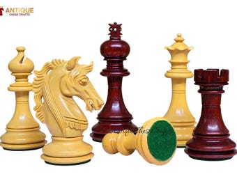 4,4 "Prestige Luxus Staunton Schachfiguren Nur Set -Budrose Holz- Dreifach Gewichtet