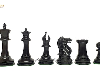 Die Staunton-Serie (Jaques-Muster) Schachfiguren in Ebonisierter & Box-Holz - 3,4 "König.