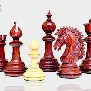 The Arthurian Series 4.4&quot; Luxury Artisan Bud Rosewood Staunton Chess Pieces
