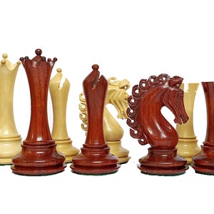 4.5&quot; Avant Garde Luxury Staunton Chess Set- Chess Pieces Only - Triple Weighted - Bud Rosewood & Boxwood
