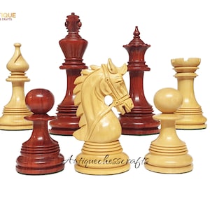 4.4&quot; Napoleon Luxury Staunton Chess Set- Chess Pieces Only - Triple Weight Bud Rosewood