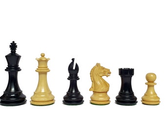 3,25 "Fierce Knight Weighted Ebonisiertes Holz Buchsbaum Handgefertigte Staunton Schachfiguren mit 2 zusätzlichen Damen