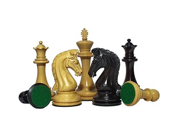 4.25 ″ Imperiel l Serie Reproduziert Staunton Schachfiguren Set Nur gewichtete Ebenholz & Buchsbaumfiguren