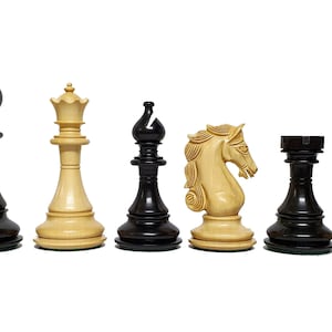 4.5” Shera Series Staunton Luxury Chess Pieces Only Set- Triple Weighted Ebony