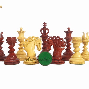 The Signature Series- Twisted Artisan Staunton Luxury Chess Pieces- Weighted Budrose Wood & Boxwood