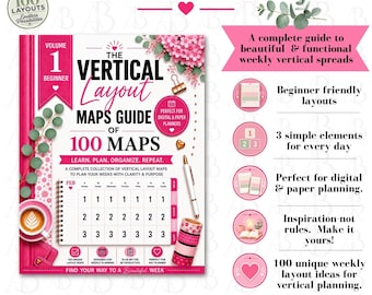 Vertical Layout Maps Guide – 100 Beginner Weekly Spread Maps for Digital &  Paper Planning,  Sticker Placement System, Vertical Spreads