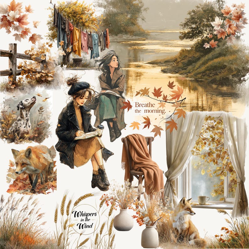 Fall Clipart 100 Pngs – "autumn Mornings"- Digital Download ...