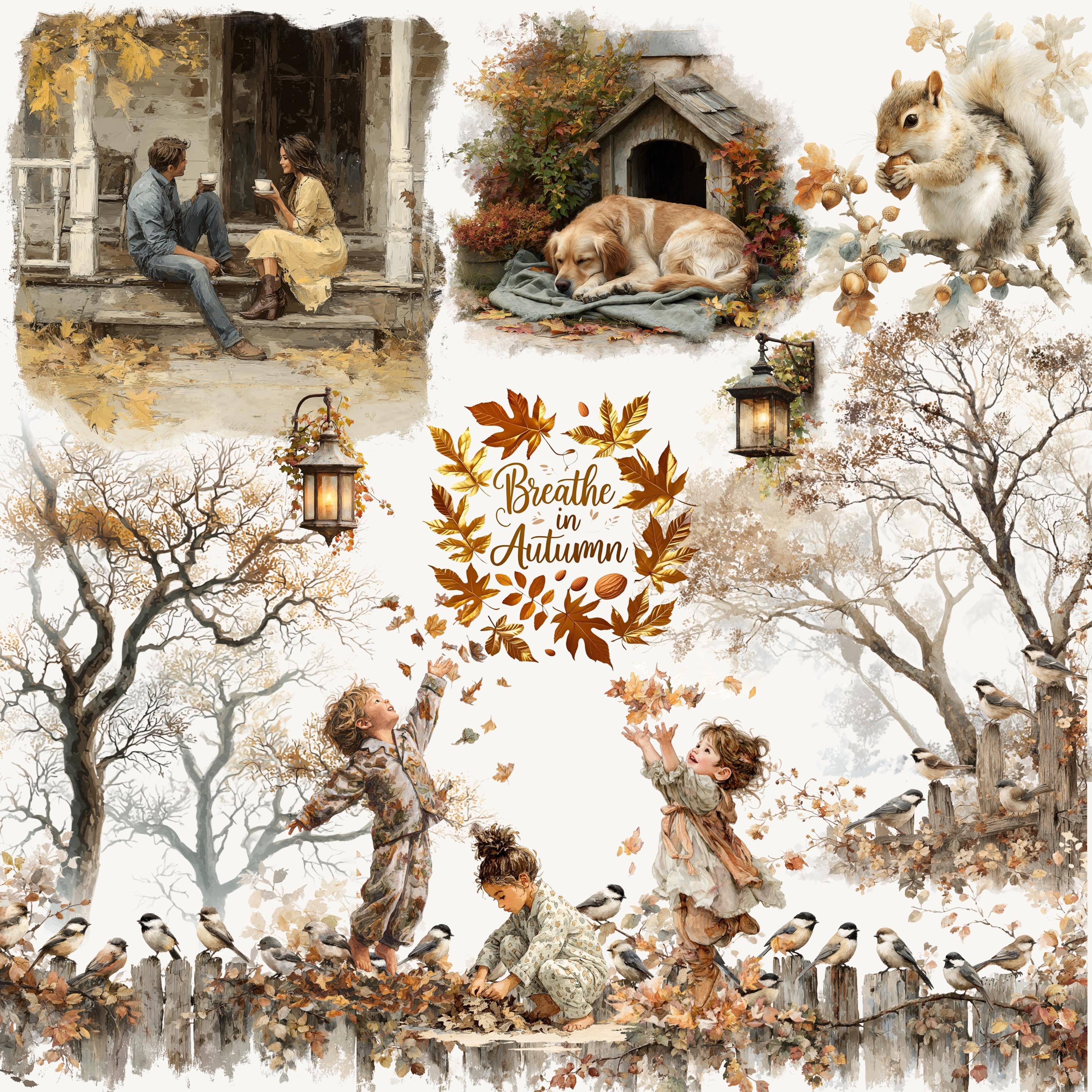 Fall Clipart 100 Pngs – "autumn Mornings"- Digital Download ...