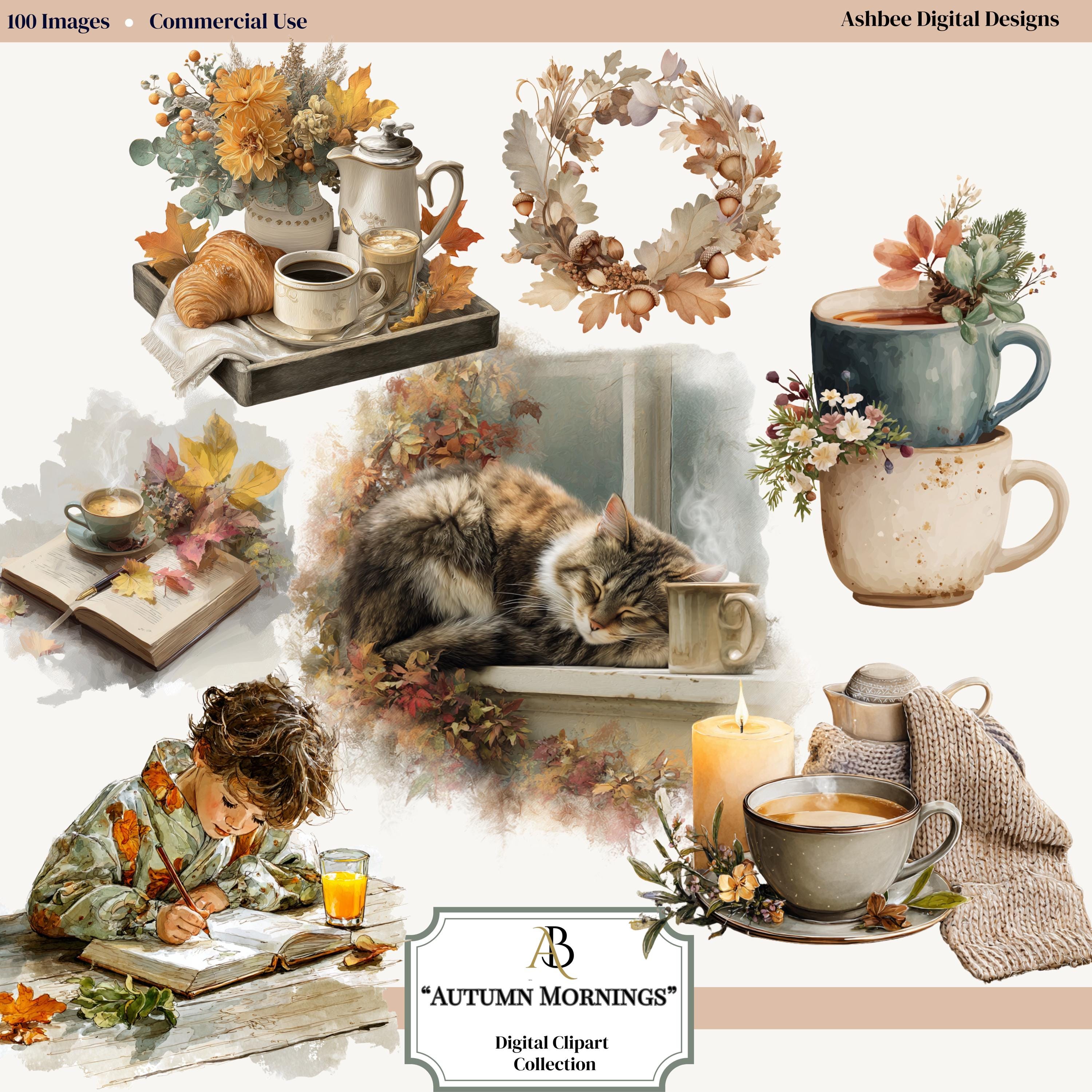 Fall Clipart 100 Pngs – "autumn Mornings"- Digital Download ...