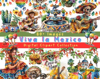 Cinco de Mayo Clipart, Mexico Travel Graphics (Digital Download)