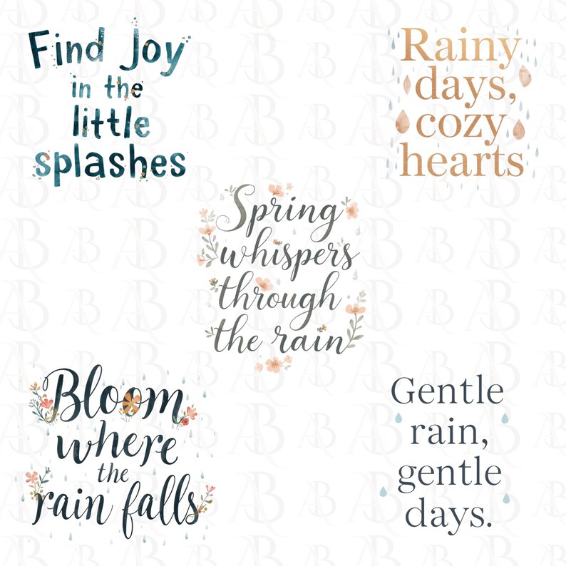 April Showers Quote Clipart, Spring Rain Quotes PNG, Watercolor Quote ...