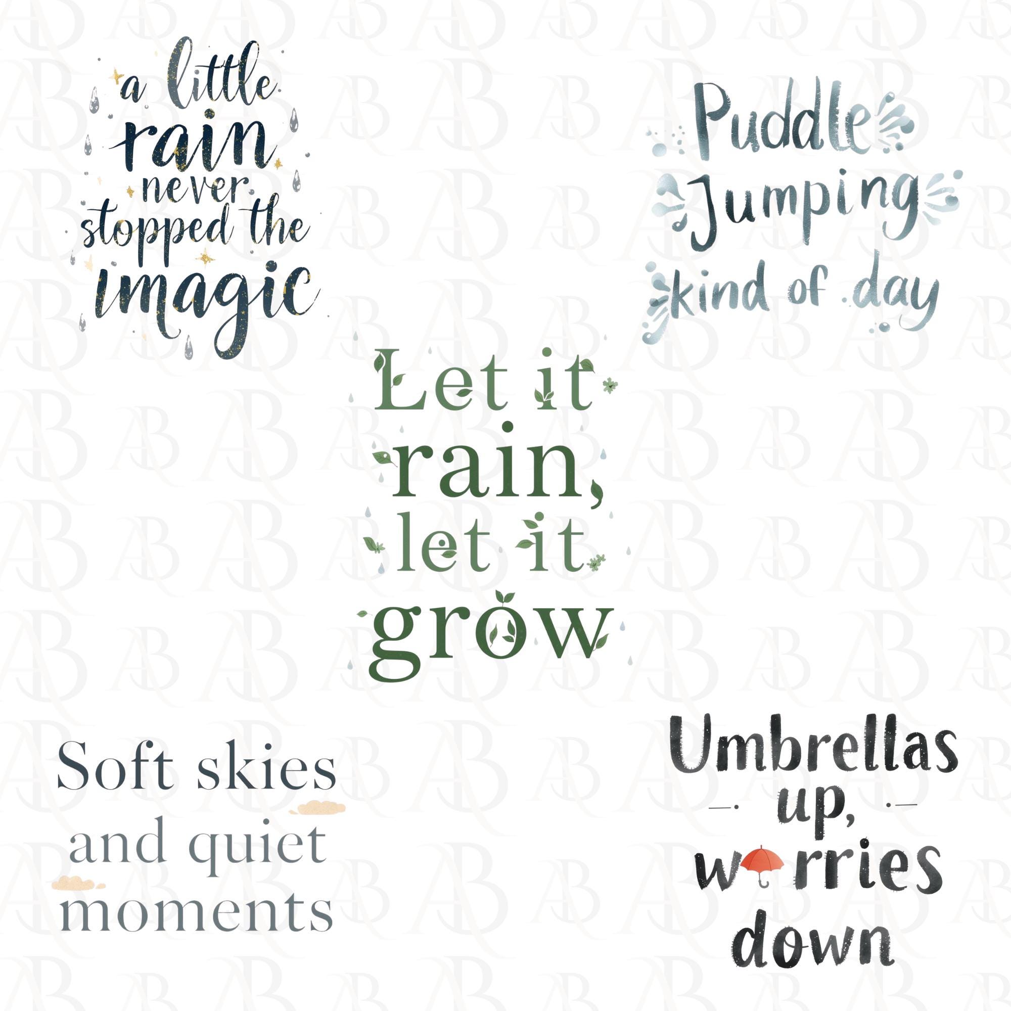 April Showers Quote Clipart, Spring Rain Quotes PNG, Watercolor Quote ...