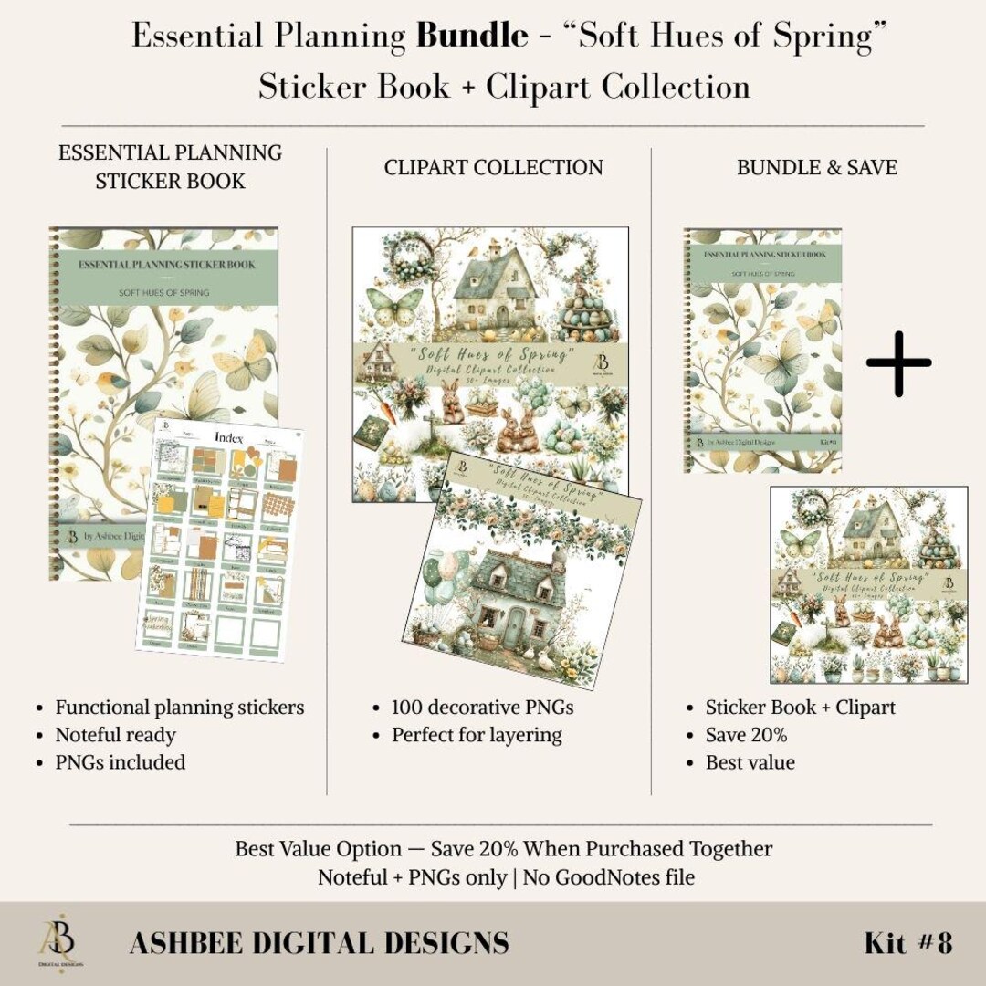 Essential Planning Bundle – Soft Hues of Spring | Sticker Book ...