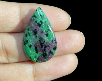 Natural Ruby Zoisite Cabochon Loose Gemstone, Ruby Zoisite Gemstone, Pink Green Ruby Size- 27*16*4mm; 19.10Cts