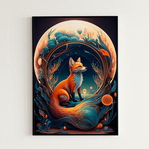Digital Art | Whimsical Fox Art Prints | Fox | Whimsical Art | Fox Art | Fox Wall Art | Digital Prints | Fox Print | Wall Art | Wall Decor