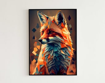 Digital Art | Abstract Fox | Fox Art Print | Fox Artwork | Fox Wall Art | Fox Art | Wallart | Fox Print | Fox Wall Decor | Digital Prints