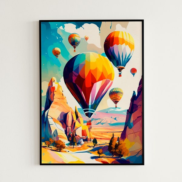 Digital Art | Hot Air Balloon Abstract Print | Wall Art | Wall Decor | Digital Prints | Hot Air Balloon Art | Montgolfiere | Hot Air Balloon
