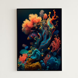 Digital Art | Coral Art Print | Coral Wall Art | Wall Decor | Digital Prints | Underwater Art | Coral Art | Coral Artwork