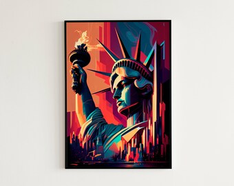 Digital Art | Statue of Liberty Art | New York Print | New York Poster | NY Wall Art | NY Art | Wall Art | Wall Decor | Digital Prints