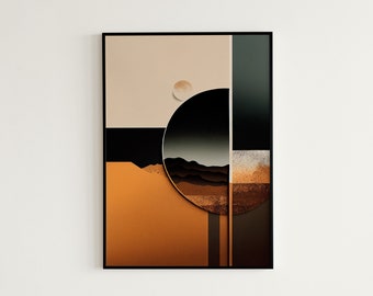 Digitale Kunst | Erdfarbene Wandkunst | Erdfarbene Wandkunst | Erdige Wanddeko | Digitale Drucke | Minimalistische Wandkunst | Wanddeko