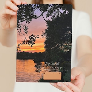 CUSTOM NAME Notebook, THICK Journal, Hardcover Notebook, Personalized Natural Sunset Journal| High Quality Lined Paper Sheets Daily Notebook