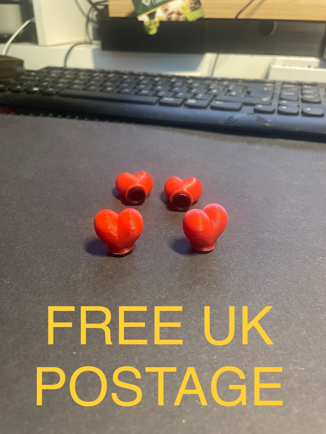 4 Love Heart Valve Dust Cap Covers Etsy