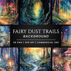 36 Fundo de Fairy Dust Trails Pacote gráfico, download digital, download instantâneo, clipart com desconto, scrapbooking digital,