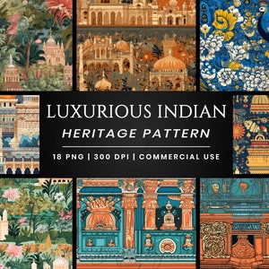 18 luxuoso pacote de papel Indian Heritage Digital, download digital, download instantâneo, clipart com desconto, scrapbooking digital,