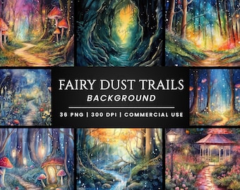 Fairy Dust Trails Backgrounds: Graphic Bundle (Digital Download)