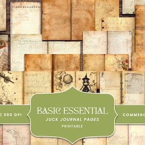 31 Basic Essential Junk Journal Paper Digital Prints Instant Download, Printable Paper Digital Download Commercial Use Digital Files