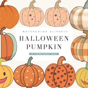 16 Hand Drawn Halloween Pumpkin Window Clipart Bundle Instant Download, Sublimation Designs, Digital Download, Printable Art, Digital Print
