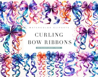 45 Bows Curling Ribbons Clipart Bundle Digital Download Printable Art Sublimation Designs Instant Download Png Files Digital Prints