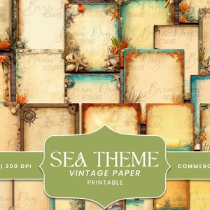 Pacote de papel digital 30 Sea Vintage, scrapbooking digital, impressões digitais, download digital, download instantâneo, clipart com desconto