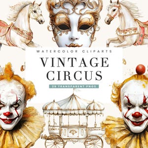 29 aquarel vintage circus clipart bundel sublimatie ontwerpen digitale download, digitale prints, aquarel clipart, circus png-bestanden