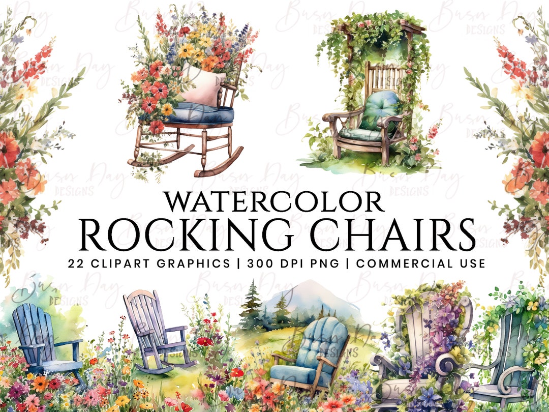 Watercolor Rocking Chair Clipart Bundle (digital Download) - Etsy