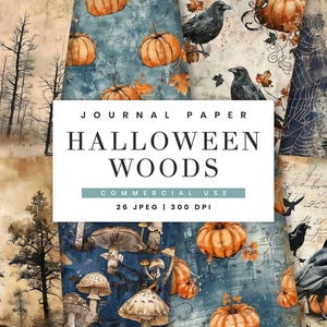 26 Halloween verloren im Wald Junk Journal Paper Pack Vintage Papier digitaler Download, altes Papier Digitaldrucke Instant Download