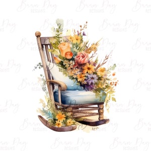 Watercolor Rocking Chair Clipart Bundle (digital Download) - Etsy
