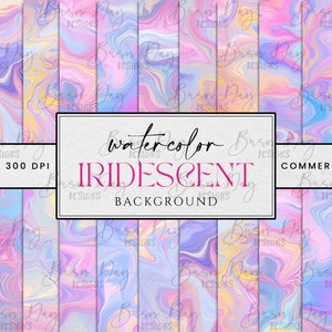 16 Watercolor Iridescent Pastel Marble Pattern Background, Digital Download, Art illustration, Digital Paper, Instant Download