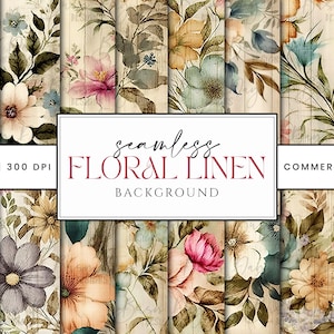 34 nahtlose Blumen Leinen Hintergrund druckbare Wand Kunst Sublimation Designs, digitaler Download, Wandkunst, sofortiger Download Png-Dateien