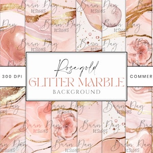 12 Rose Gold Glitter Marble Background Sublimation Designs Seamless Pattern Printable Wall Art Instant Download Png Files